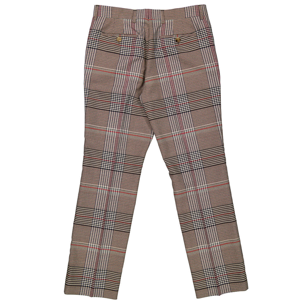 Burberry Men s Beige Wool Check Tailored Trousers eBay
