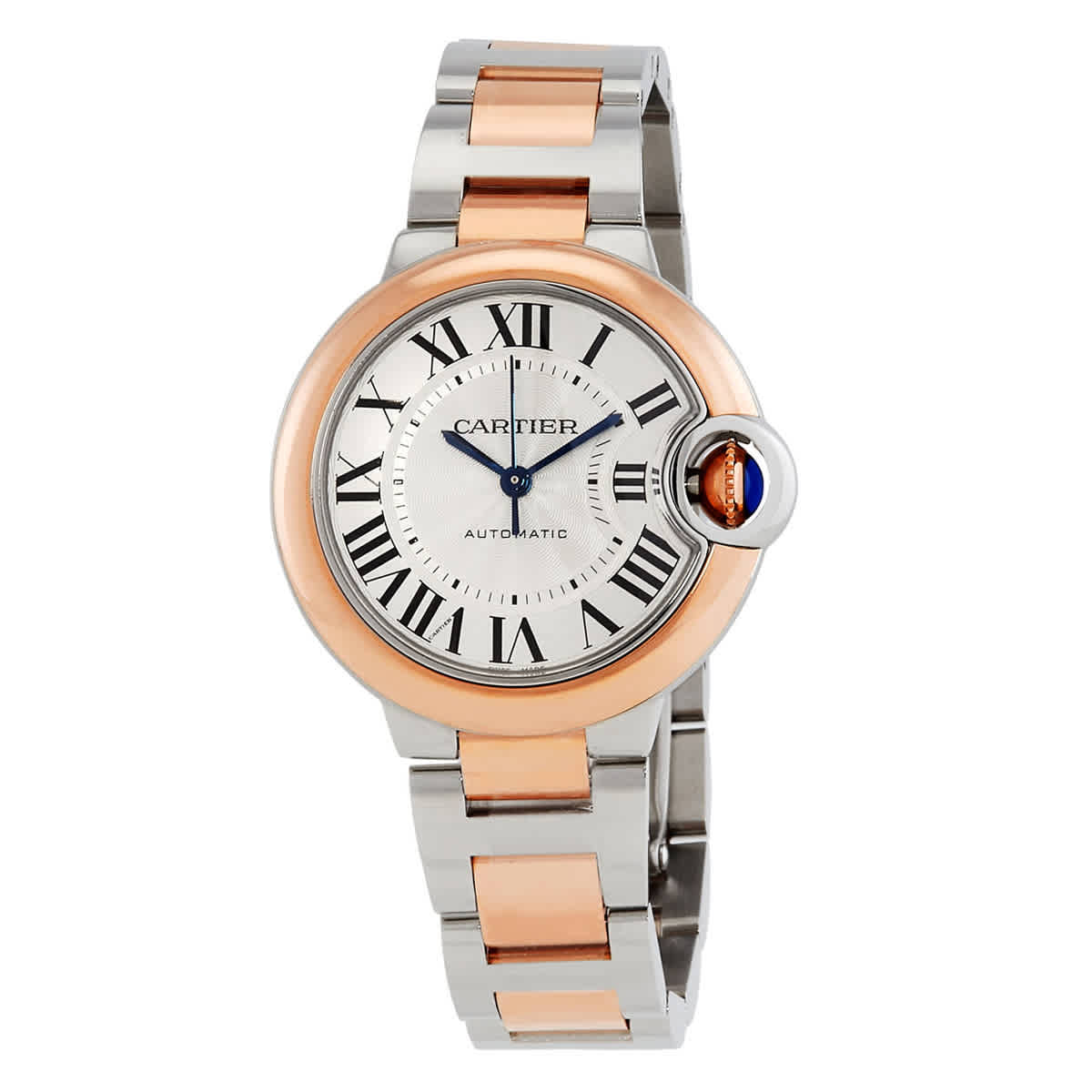 Cartier Ballon Bleu 33mm Automatic Silver Dial Ladies Watch w2bb0032