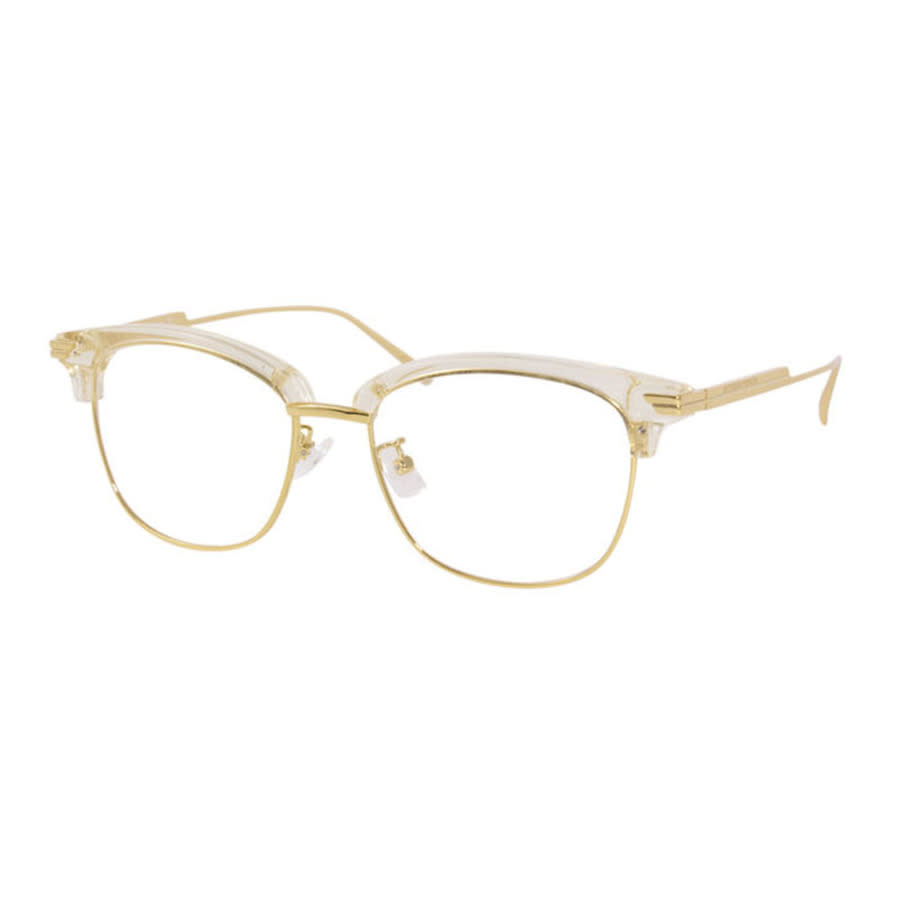 Bottega Veneta Mens Beige Browline Eyeglass Frames BV1011OA 004