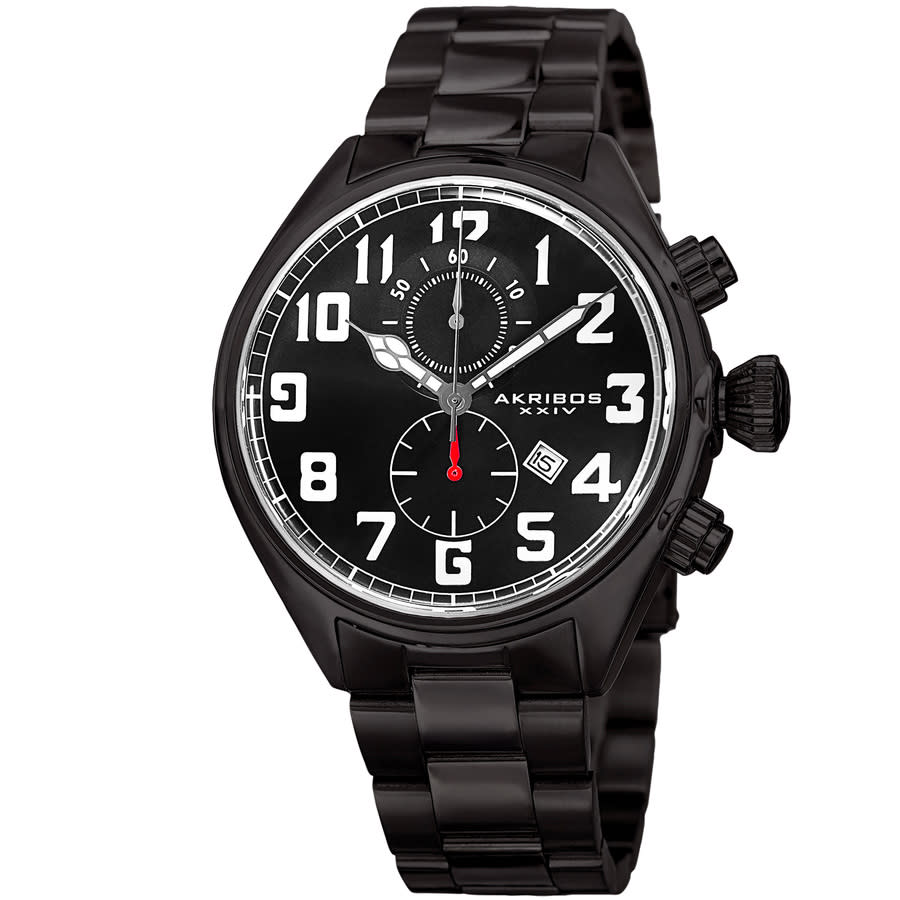 Akribos XXIV Trek Chronograph Quartz Black Dial Mens Watch P50128