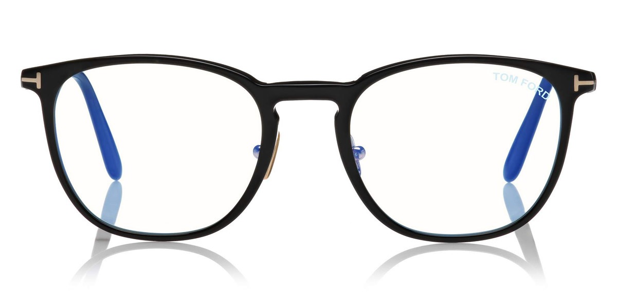 Tom Ford Blue Light Block Round Mens Eyeglasses Ft5700-b 001 54 In  Black,blue | ModeSens