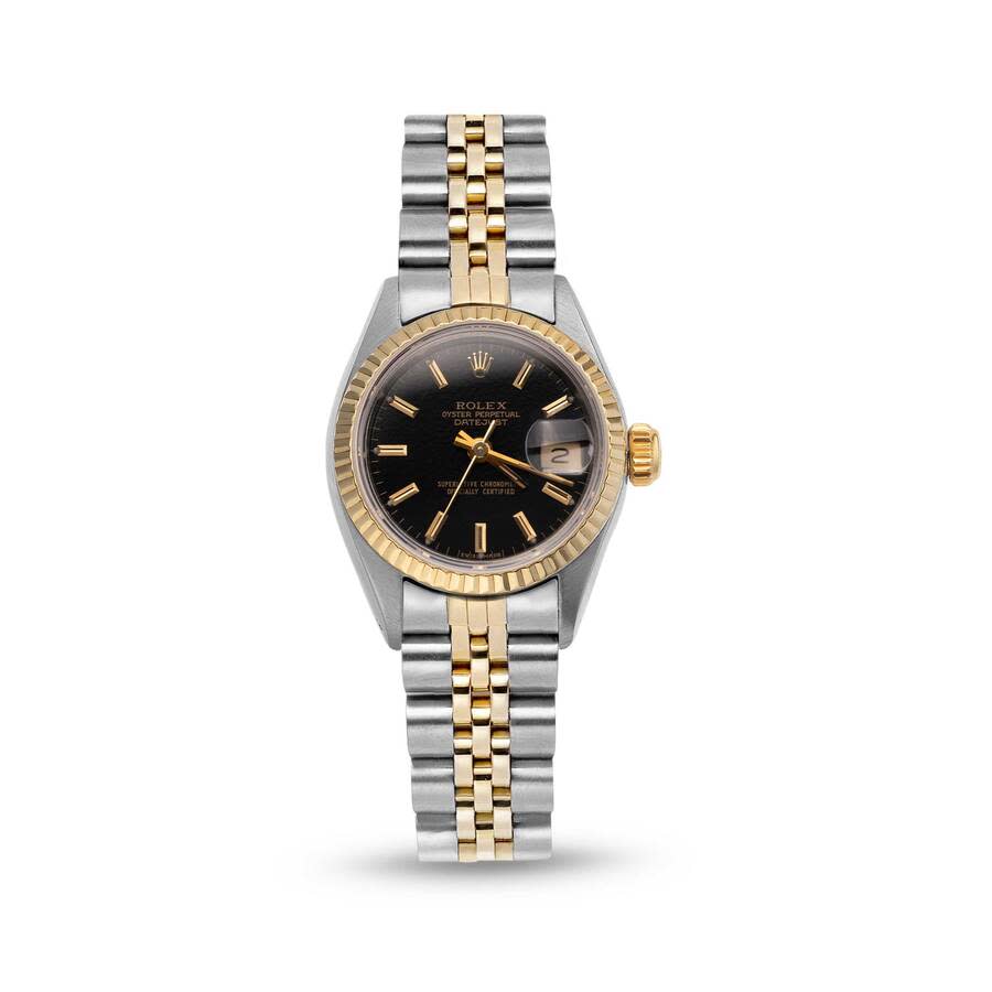 Pre-owned Rolex Datejust Automatic Chronometer Black Dial Ladies Watch 69173 BKSJ 6700$