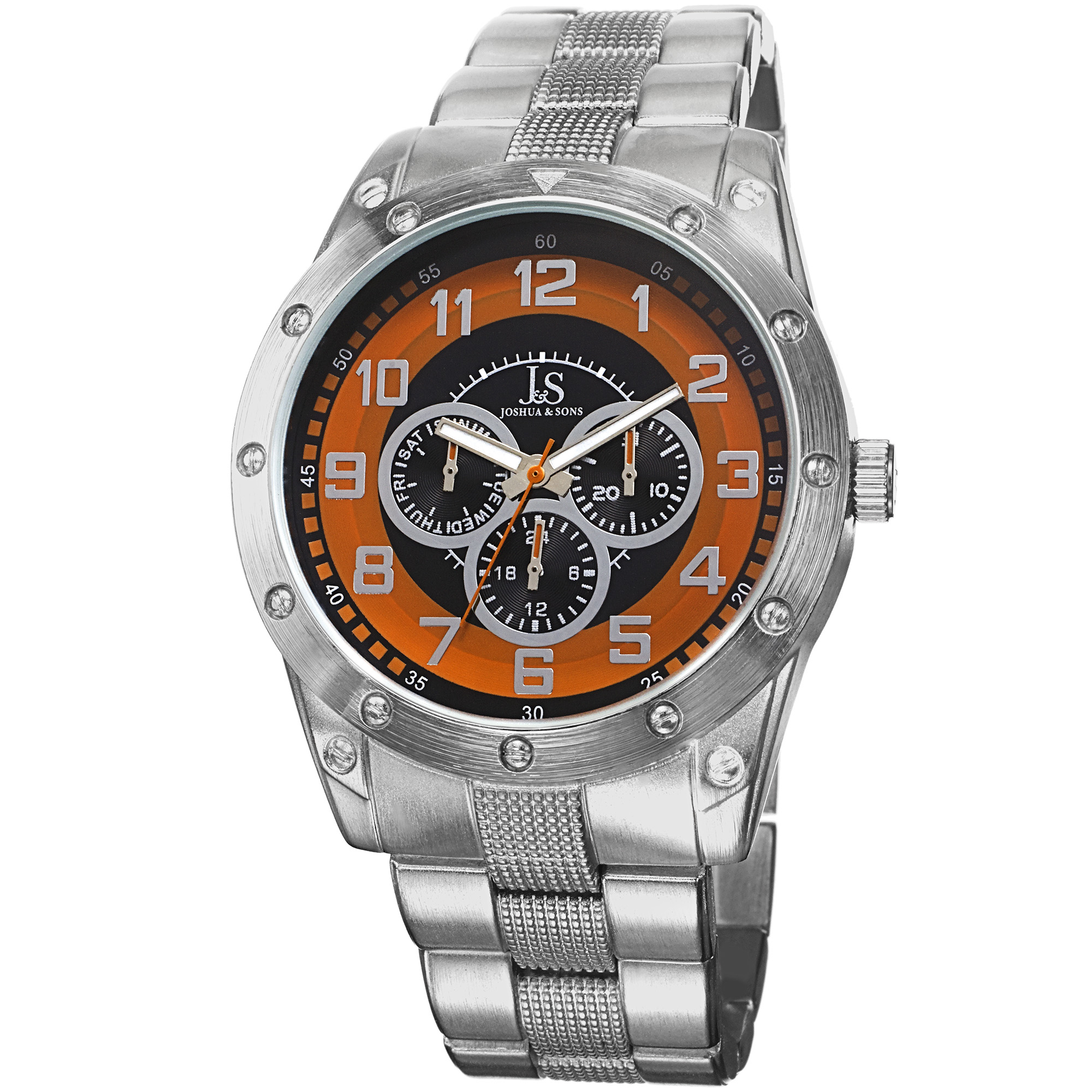 Joshua and Sons Multi-Function Black and Orange Mens Watch JS47OR 44$