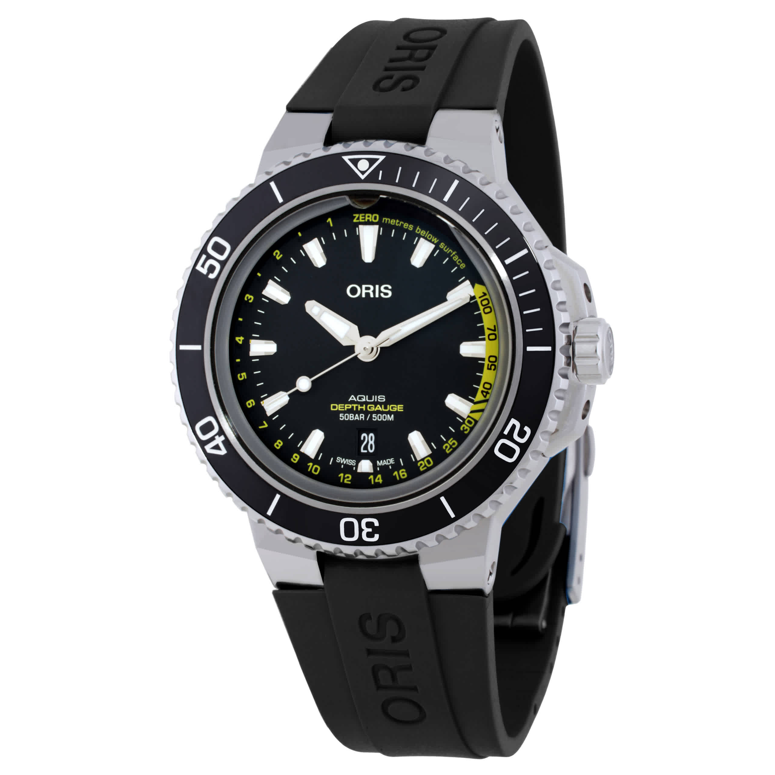 Oris Aquis Depth Gauge Automatic Black Dial Mens Watch 01 733 7755 4154-Set RS 2895$