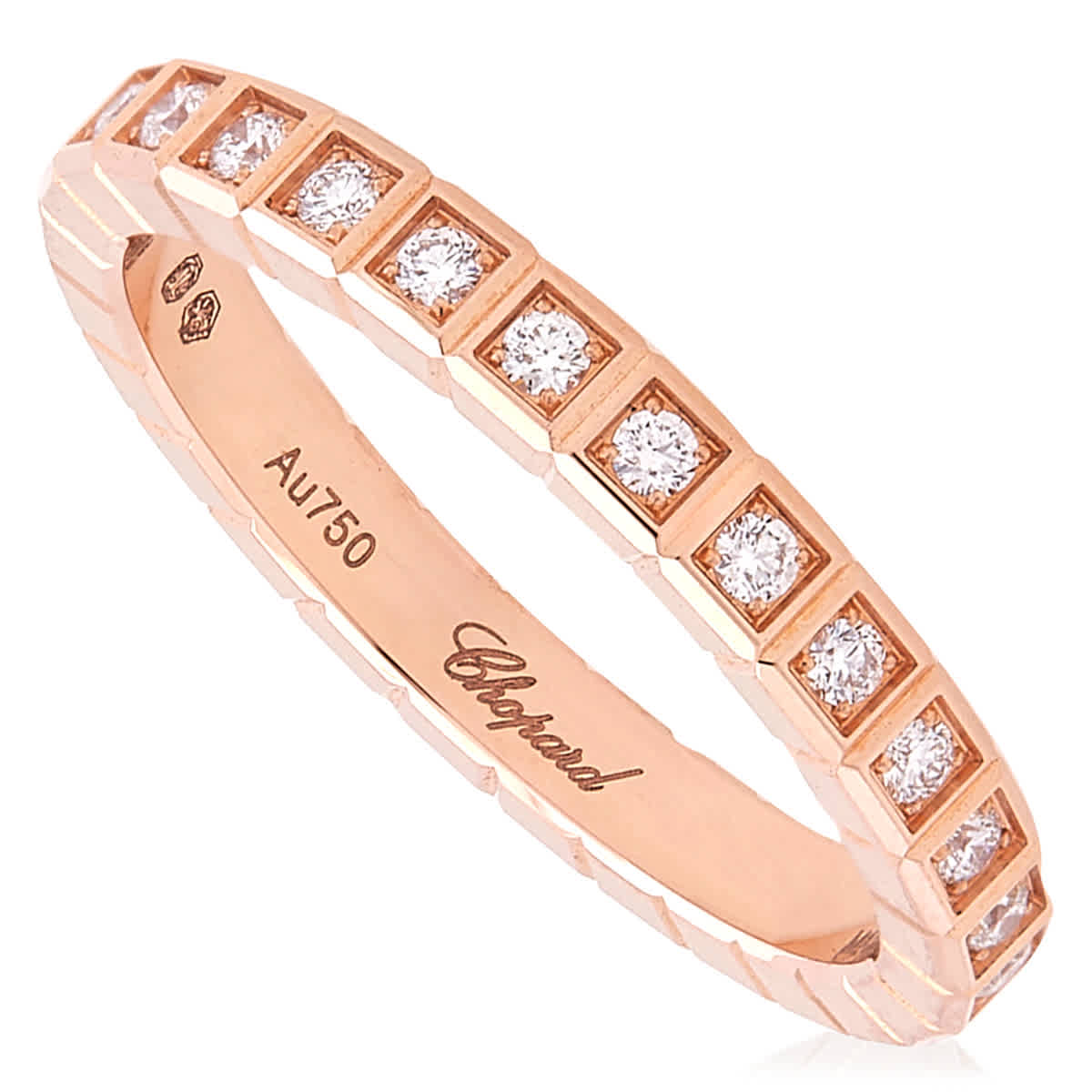 Chopard Ice Cube 18k Rose Gold 0.24 CT Diamond Ring, Size 50 | eBay