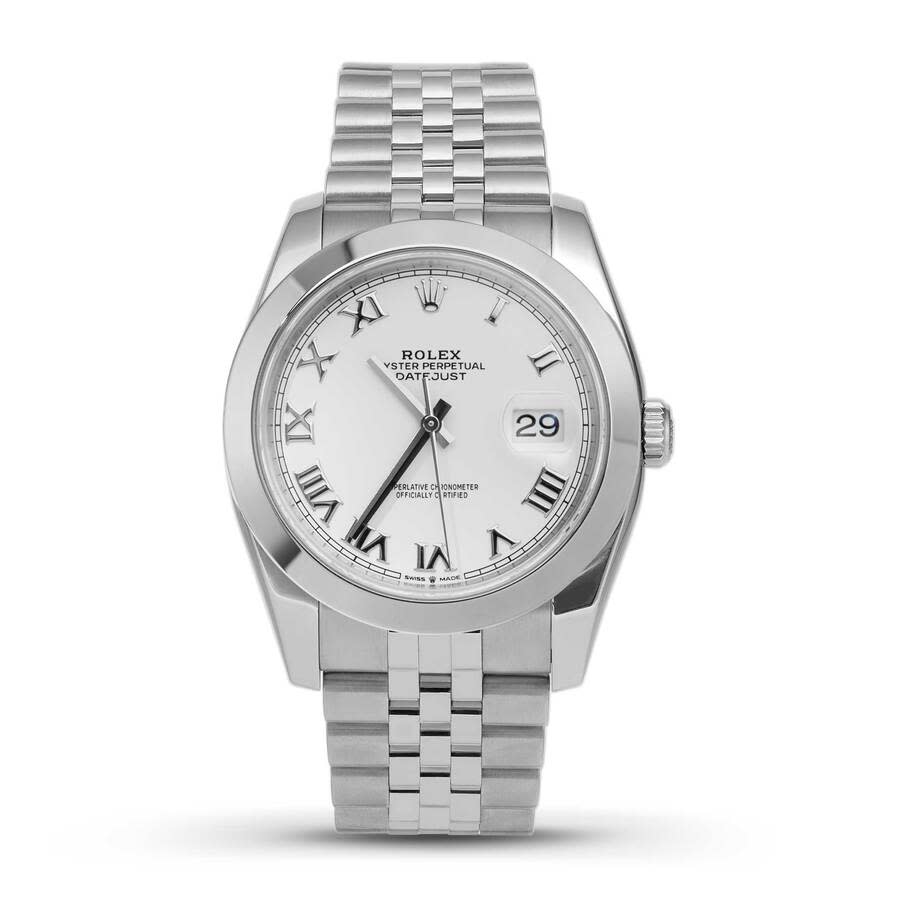 Preowned Rolex Datejust Automatic Chronometer White Dial Mens Watch 126300 WRJ