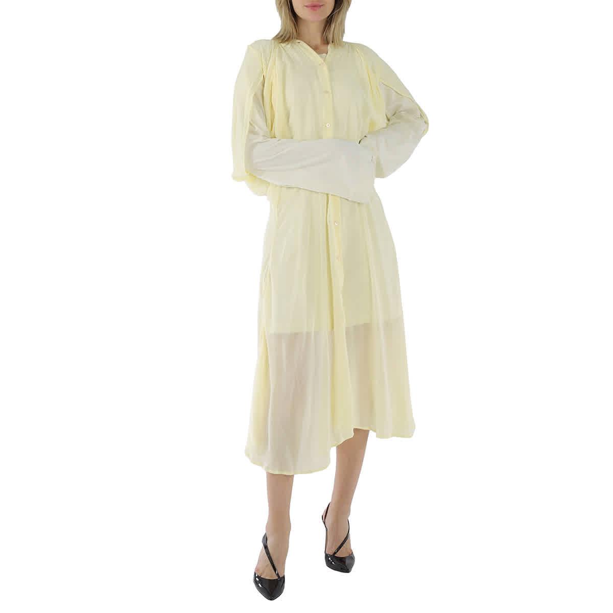 Bright yellow 2025 long sleeve dress