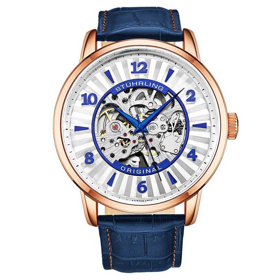 Stuhrling Original Legacy Silver Skeleton Dial Mens Watch M15854 115$