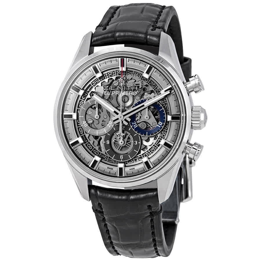 Zenith Chronomaster El Primero Full Open Skeleton Dial Automatic Mens Leather Watch 03215340078C813 8330$