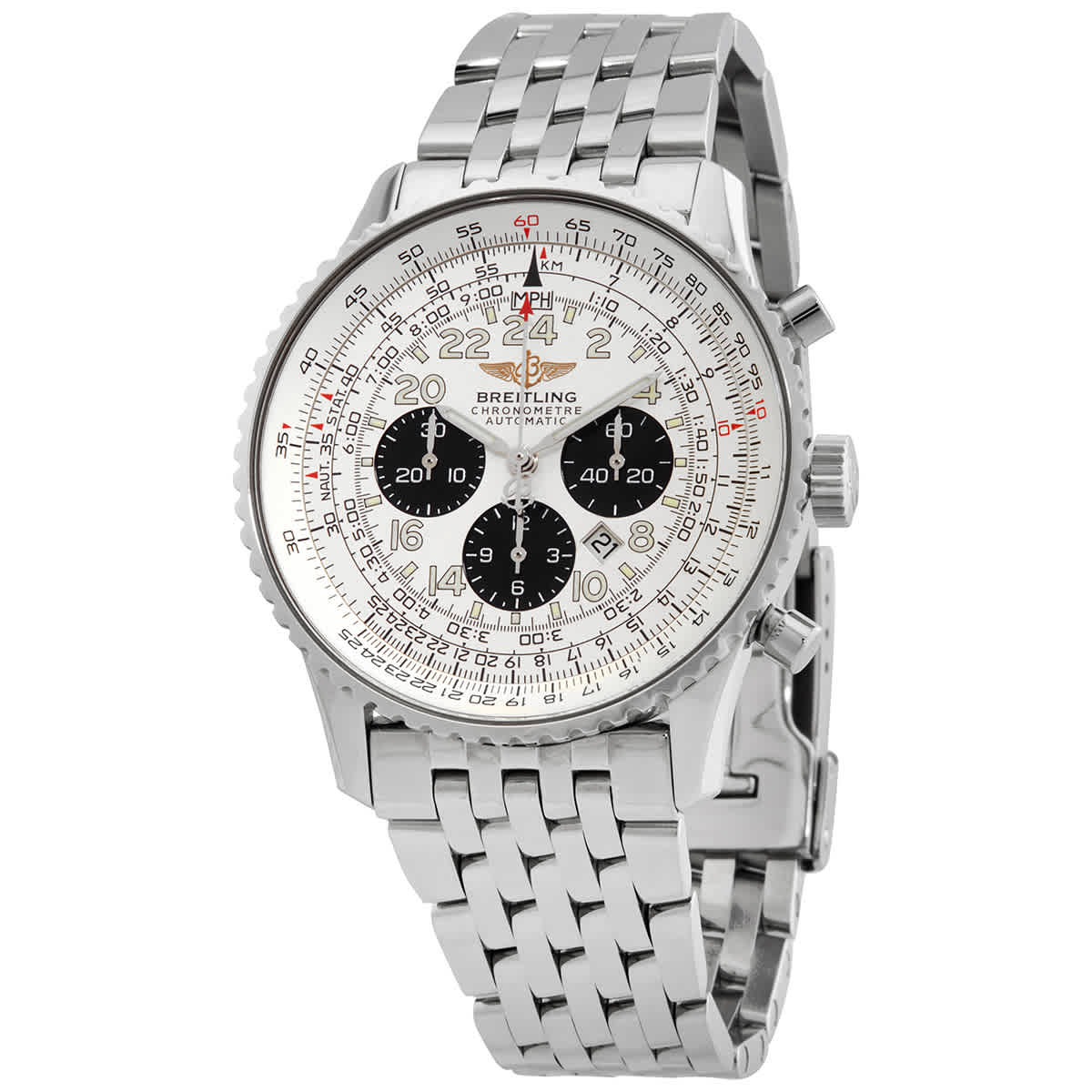 Breitling Navitimer Chronograph Automatic Silver Dial Mens Watch A2332212G533442A