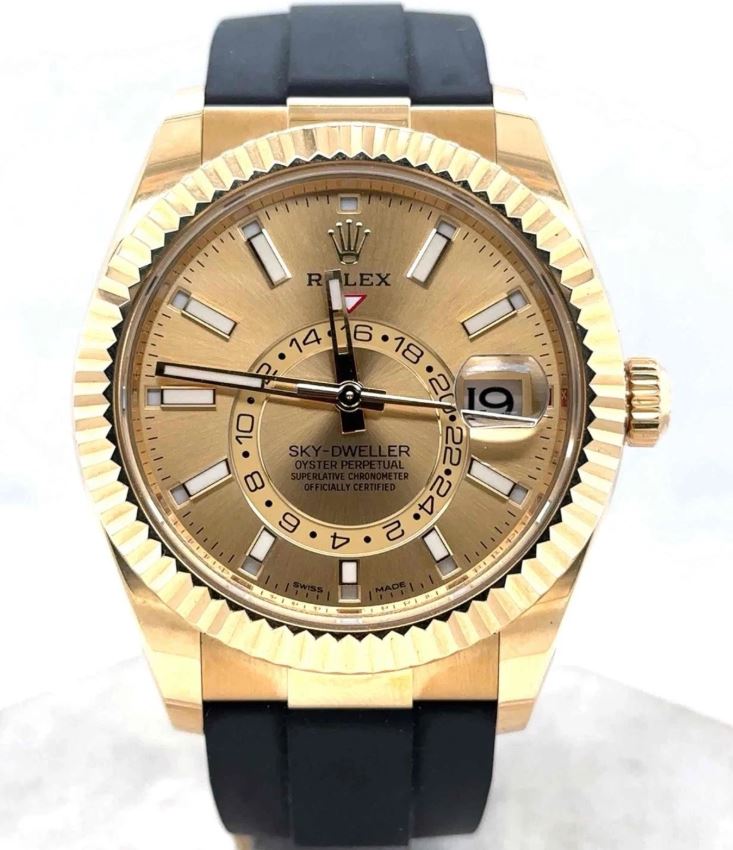Pre-owned Rolex Sky Dweller GMT Automatic Champagne Dial Mens Watch 326238CSR 38636$