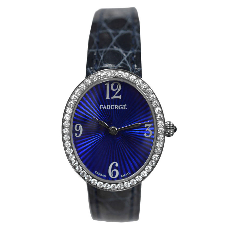 Pre-owned Faberge Anastasia Quartz Diamond Blue Dial Ladies Watch 0125919658985