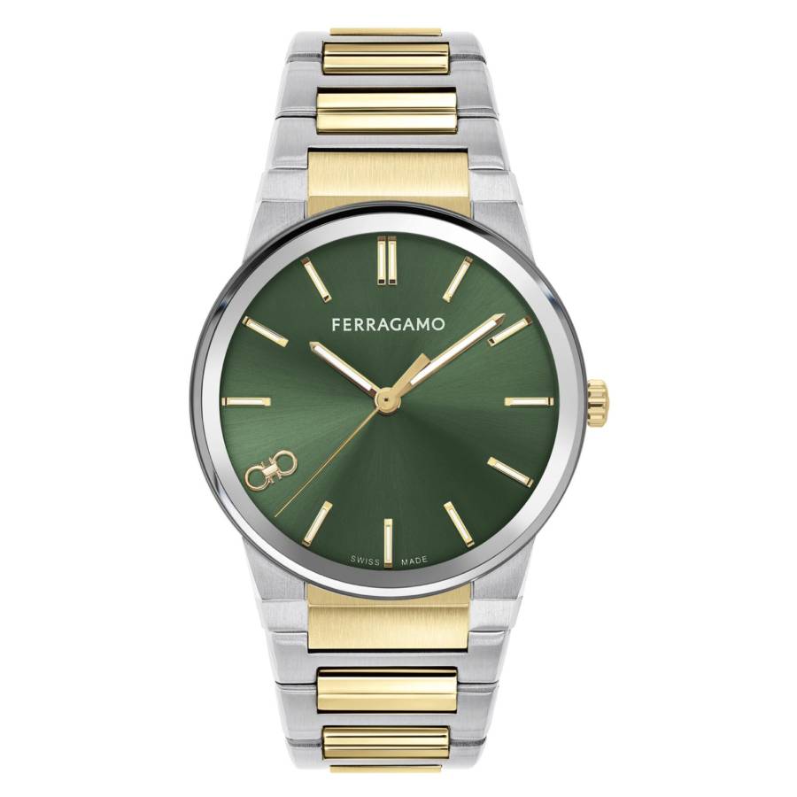 Ferragamo Infinity Sapphire Quartz Green Dial Mens Watch SFST00324 349$