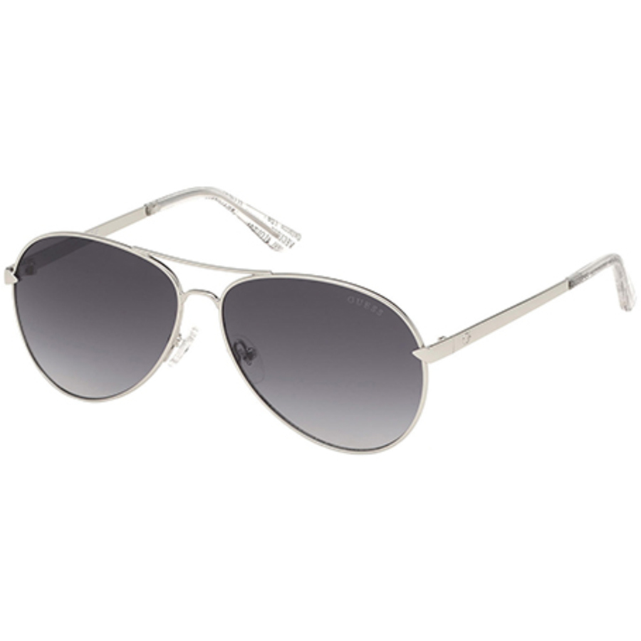 Guess Unisex Silver Tone Aviator/Pilot Sunglasses GU7616S10B58 GU7616