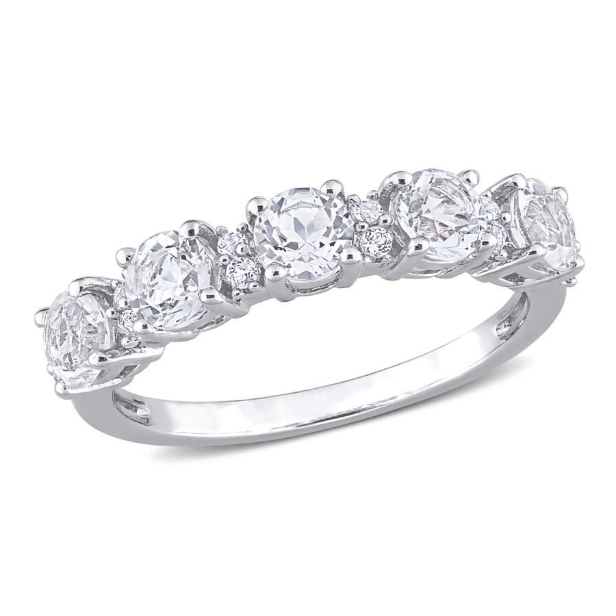 AMOUR 1 55 CT TGW White Topaz Semi Eternity Ring In Sterling Silver 53$