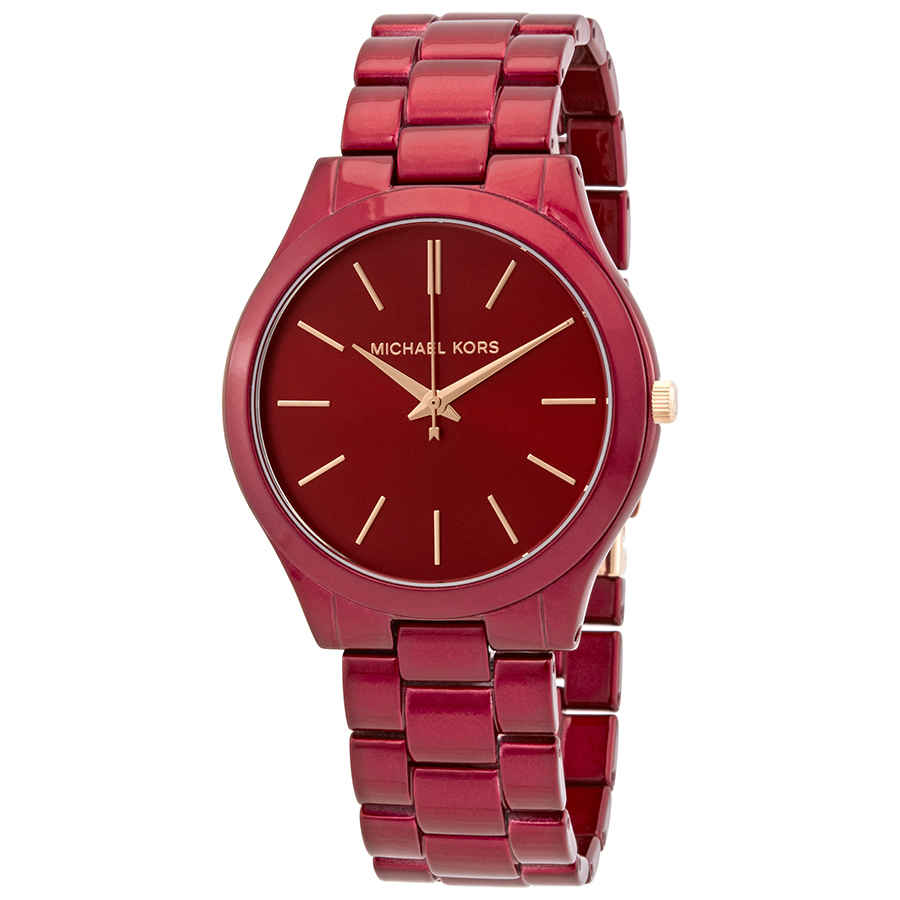 michael kors slim runway coated stainless steel watch