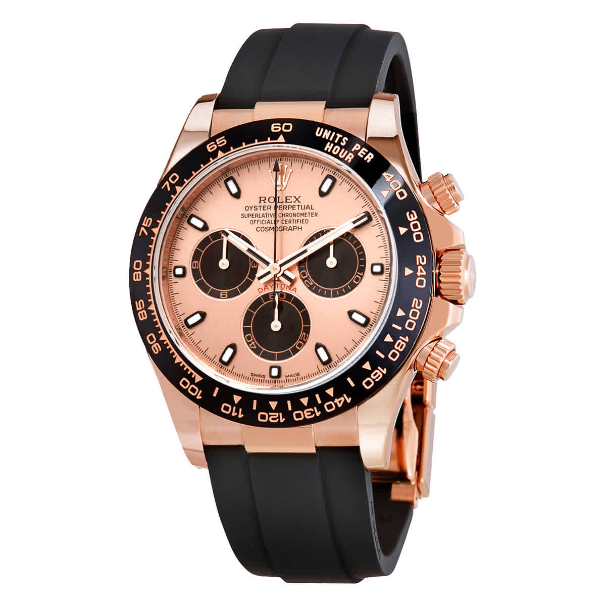 Rolex Cosmograph Daytona Pink and Black Dial Mens Chronograph Oysterflex Watch 116515PBKSR