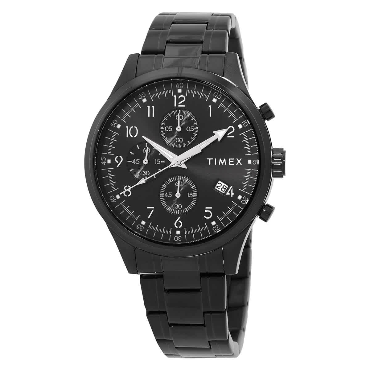 Timex Trend Chronograph Quartz Black Dial Mens Watch TW2Y01600 90$
