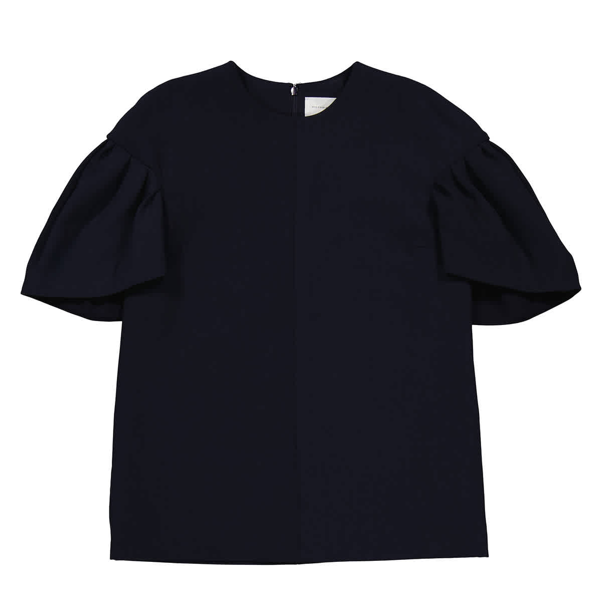 Victoria Beckham Ladies Knit Tops Navy Tuck Sleeve Top, Brand