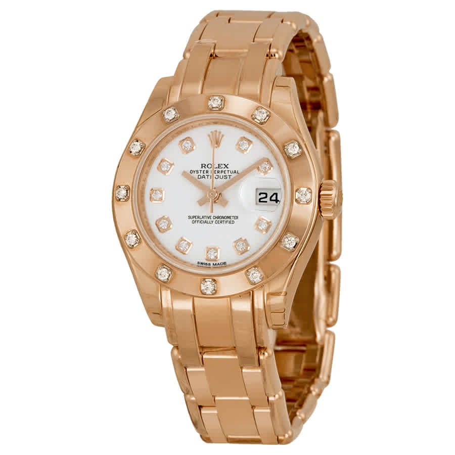 Rolex LadyDatejust Pearlmaster Mother Of Pearl Dial 18K Everose Gold Automatic Ladies Watch 80315WDPM