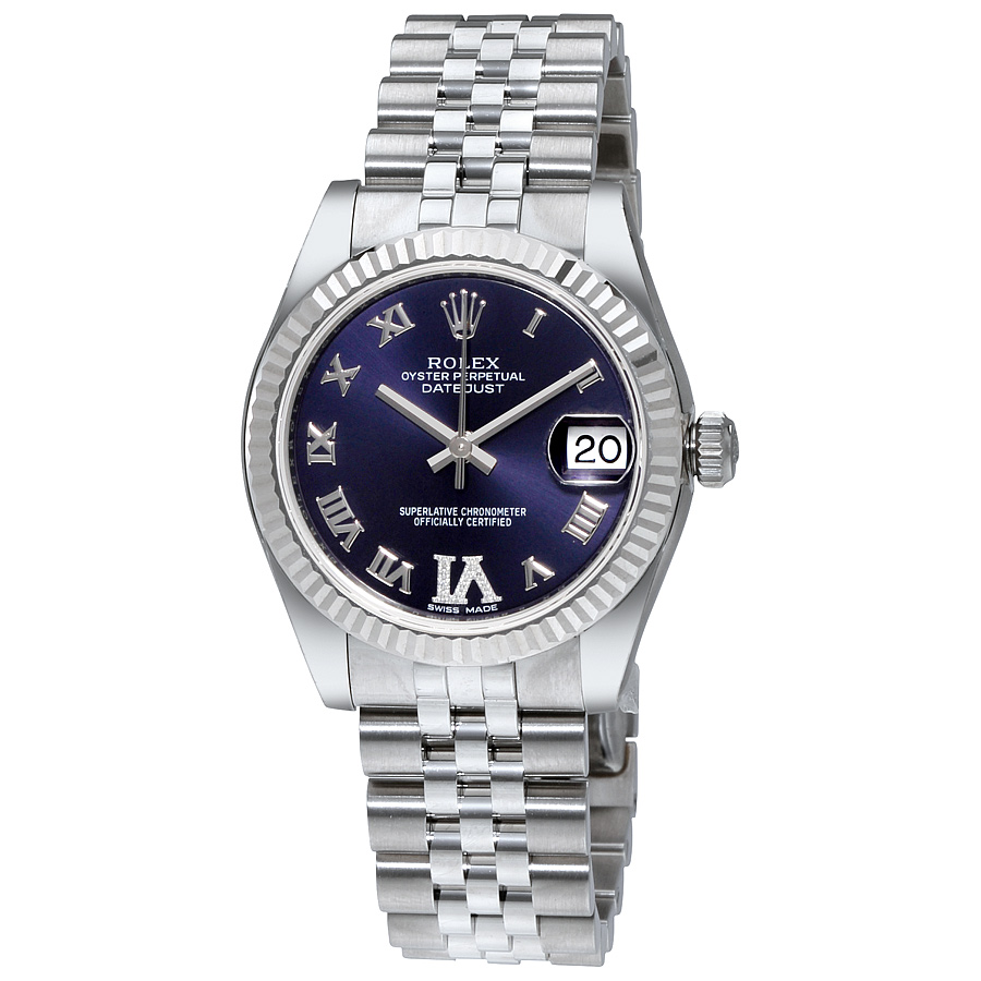Preowned Rolex Oyster Perpetual Purple Dial Ladies Watch 178274PURDJ