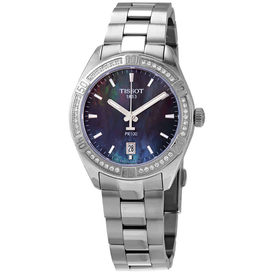 Tissot PR 100 Black Mother of Pearl Dial Ladies Watch T1019106112100 855$