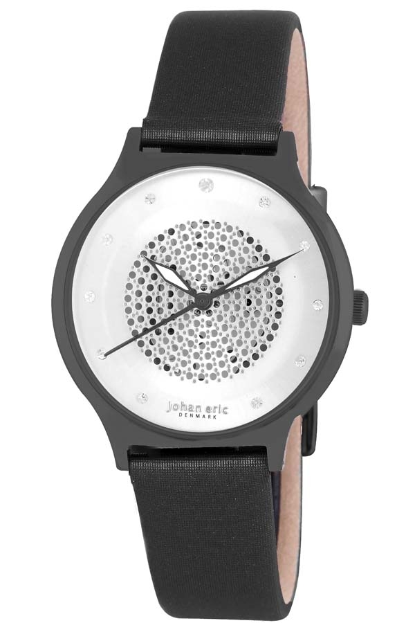 Johan Eric Orstead Round Silver-tone Steel Silver Sunray Dial Swarovski Crystal Ladies Watch JE1600-13-007