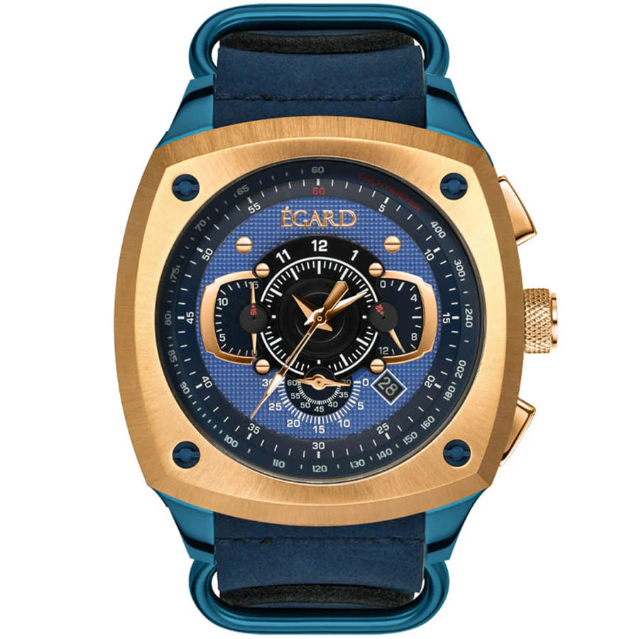 Egard V1-Viking Suri Chronograph Quartz Blue Dial Mens Watch WCH-5083-Y0N178