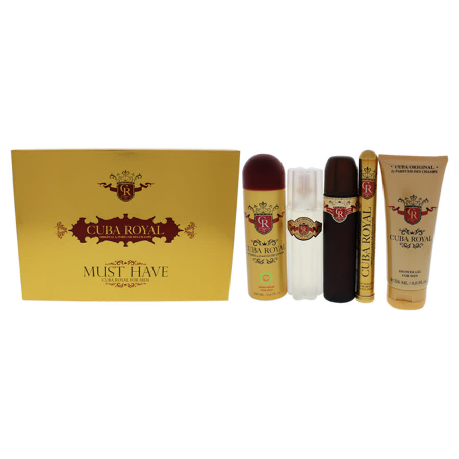 Cuba Royal by Cuba for Men - 5 Pc Gift Set 34oz EDT Spray 117oz EDT Spray 66oz Shower Gel 33oz After Shave 66oz Body Spray 20$