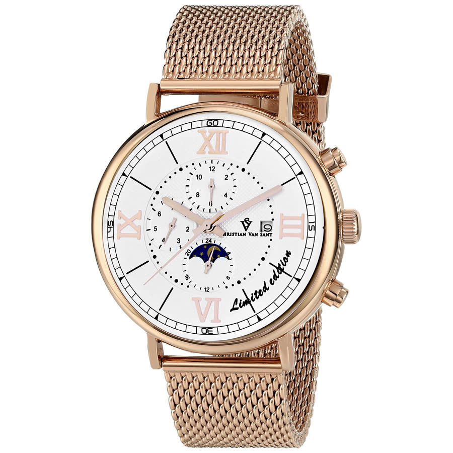 Christian Van Sant Somptueuse LTD Chronograph Automatic White Dial Mens Watch CV1153 348$