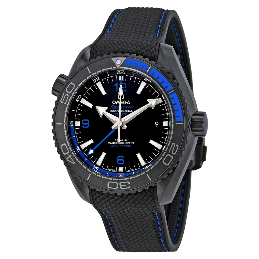 Pre-owned Omega Seamaster Planet Ocean GMT Black Dial Mens Watch 21592462201002 7326$