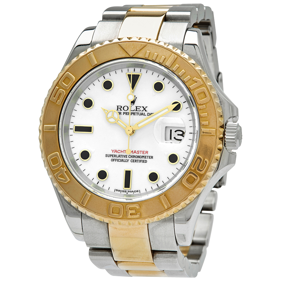 Preowned Preowned Rolex YachtMaster Automatic Chronometer White Dial Mens Watch 16623WSO