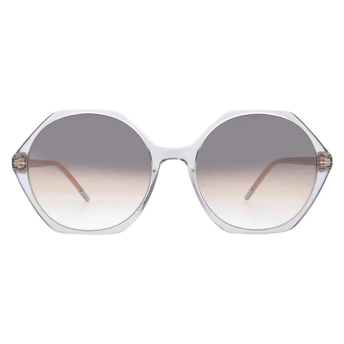 Hugo Boss Grey Brown Hexagonal Ladies Sunglasses BOSS 1585/S 0KB7/PR 56