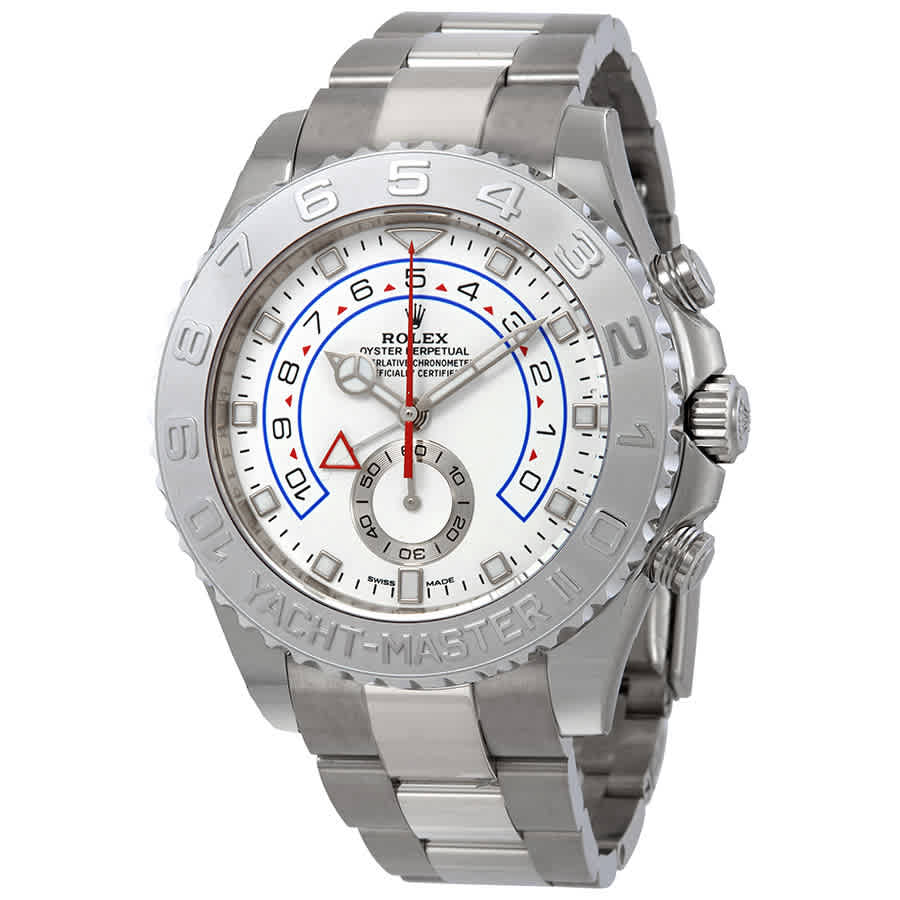 Rolex YachtMaster II White Dial Automatic Mens 18k White Gold and Platinum Oyster Watch 1166890002