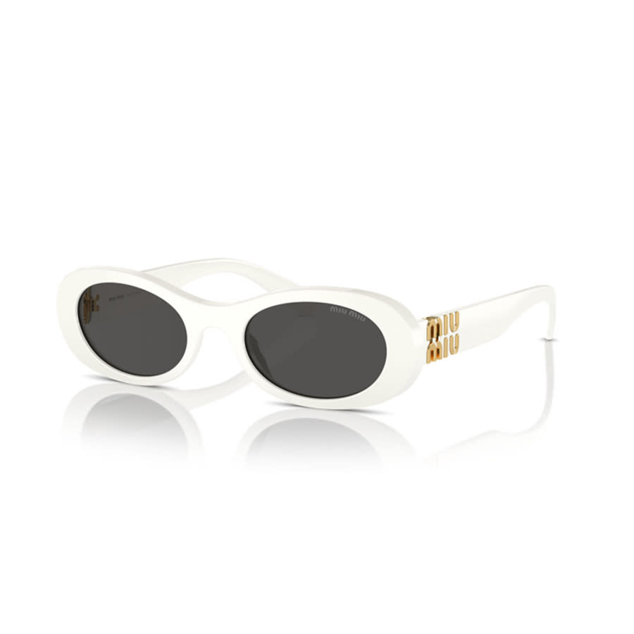 Miu Miu Ladies Black Oval Sunglasses MU06ZS 1425S0