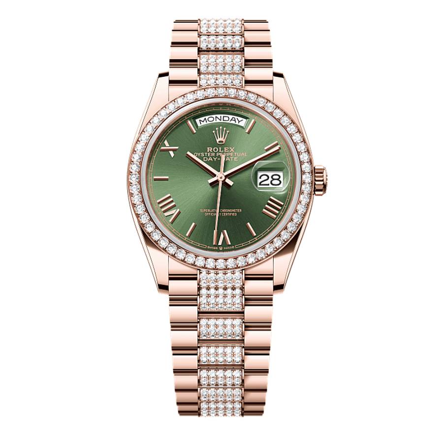 Rolex Day Date Automatic Chronometer Diamond Watch M128345RBR0086