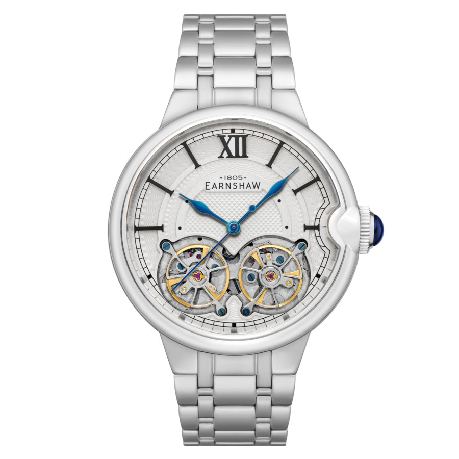 Thomas Earnshaw Barallier Dual Open Heart Automatic Silver Dial Mens Watch ES-8266-11 470$