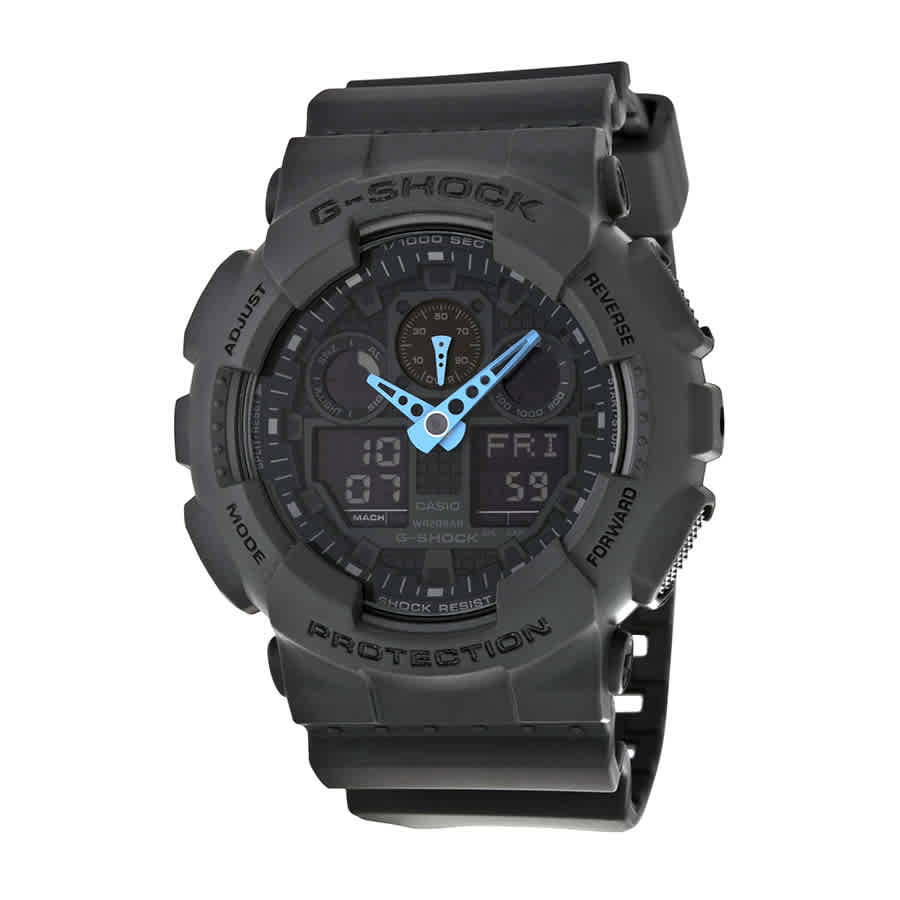 Casio G Shock Grey Digital Dial Resin Mens Watch GA100C-8ACR