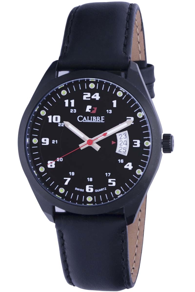 Calibre Trooper Black Dial Black Leather Mens Watch SC-4T1-13-007 196$