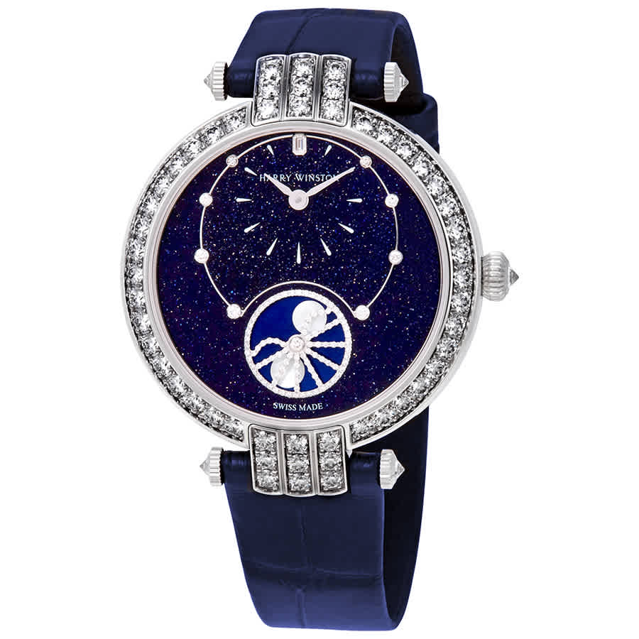 Harry Winston Premier Precious Blue Aventurine Dial Ladies Diamond Watch PRNAMP36WW001