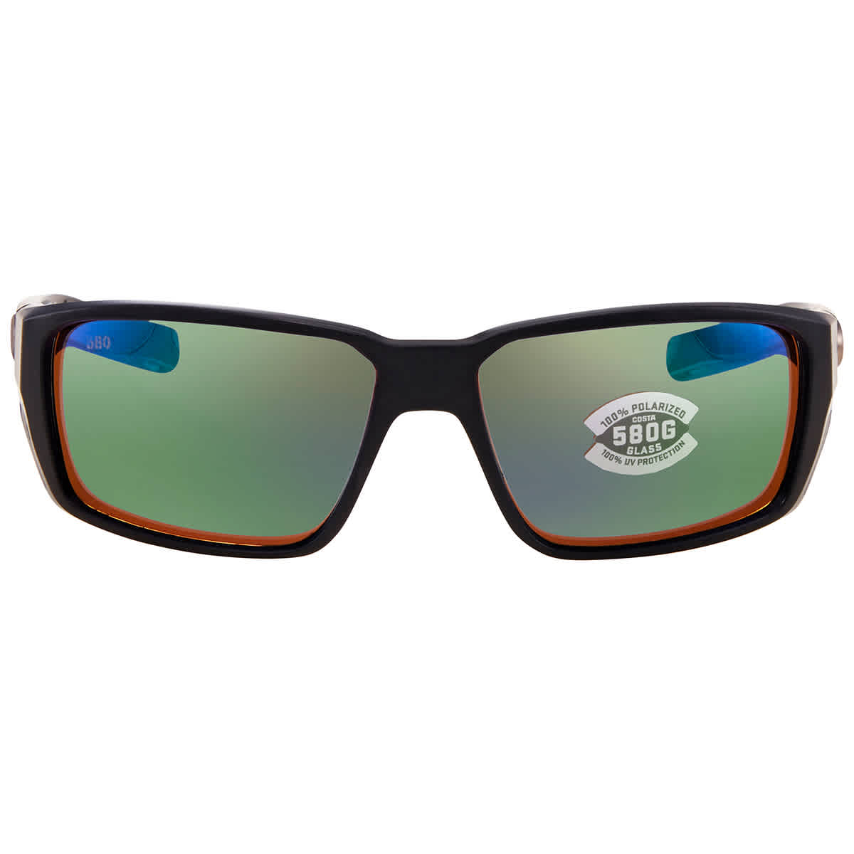 Costa Fantail Pro 580G Polarized Sunglasses, in Matte Black Frame/Green Mirror Lens | by West Marine
