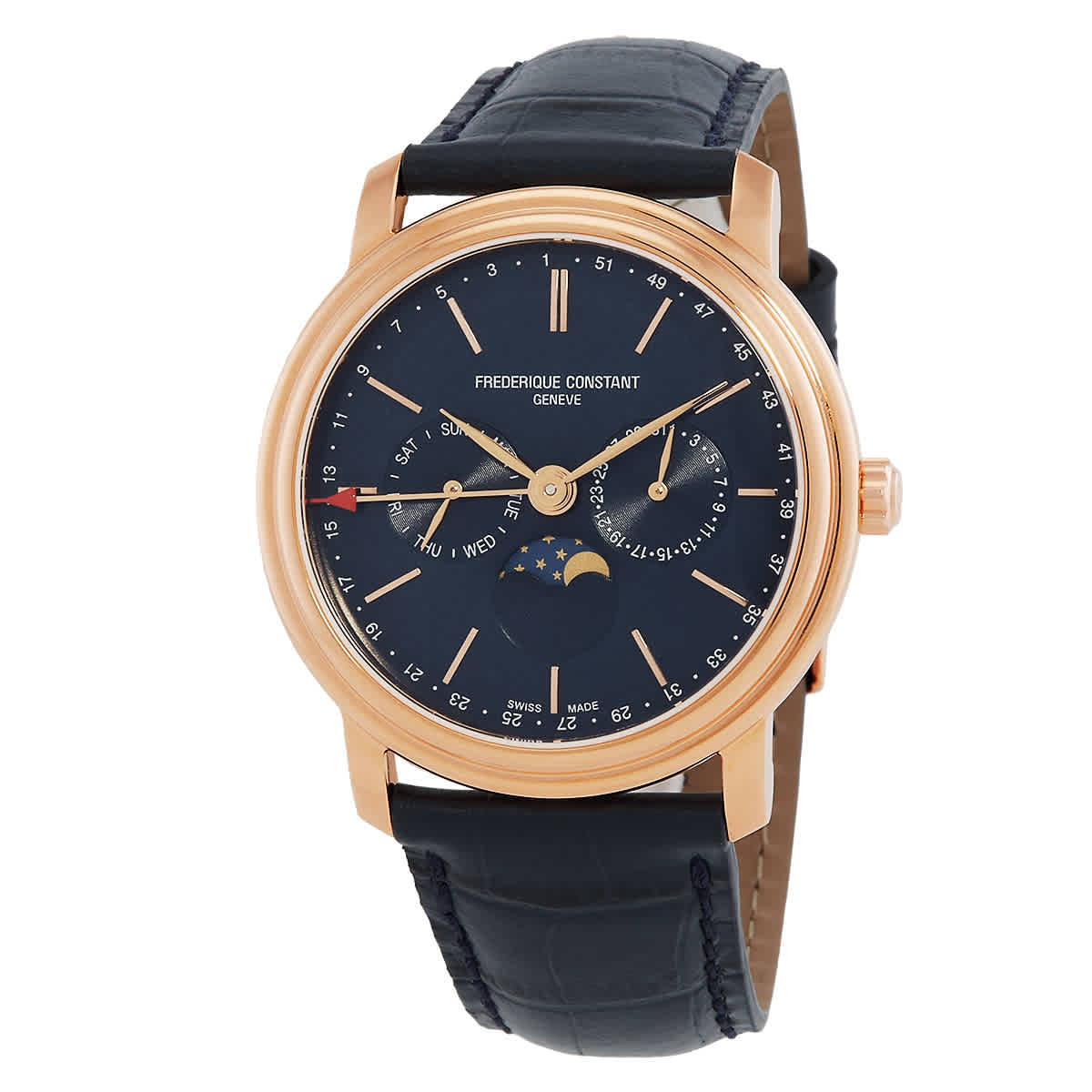 Frederique Constant Classics Quartz Moon Phase Blue Dial Mens Watch FC-270N4P4 1198$