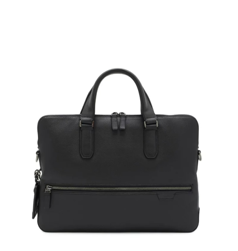 Tumi Harrison Black Leather Tower Portfolio Briefcase | ModeSens