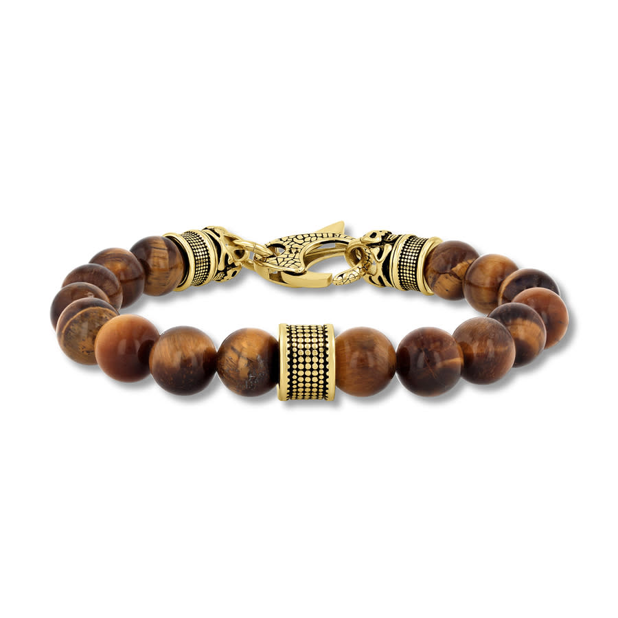 Robert Alton Men's Tiger Eye Bead Bolo Bracelet