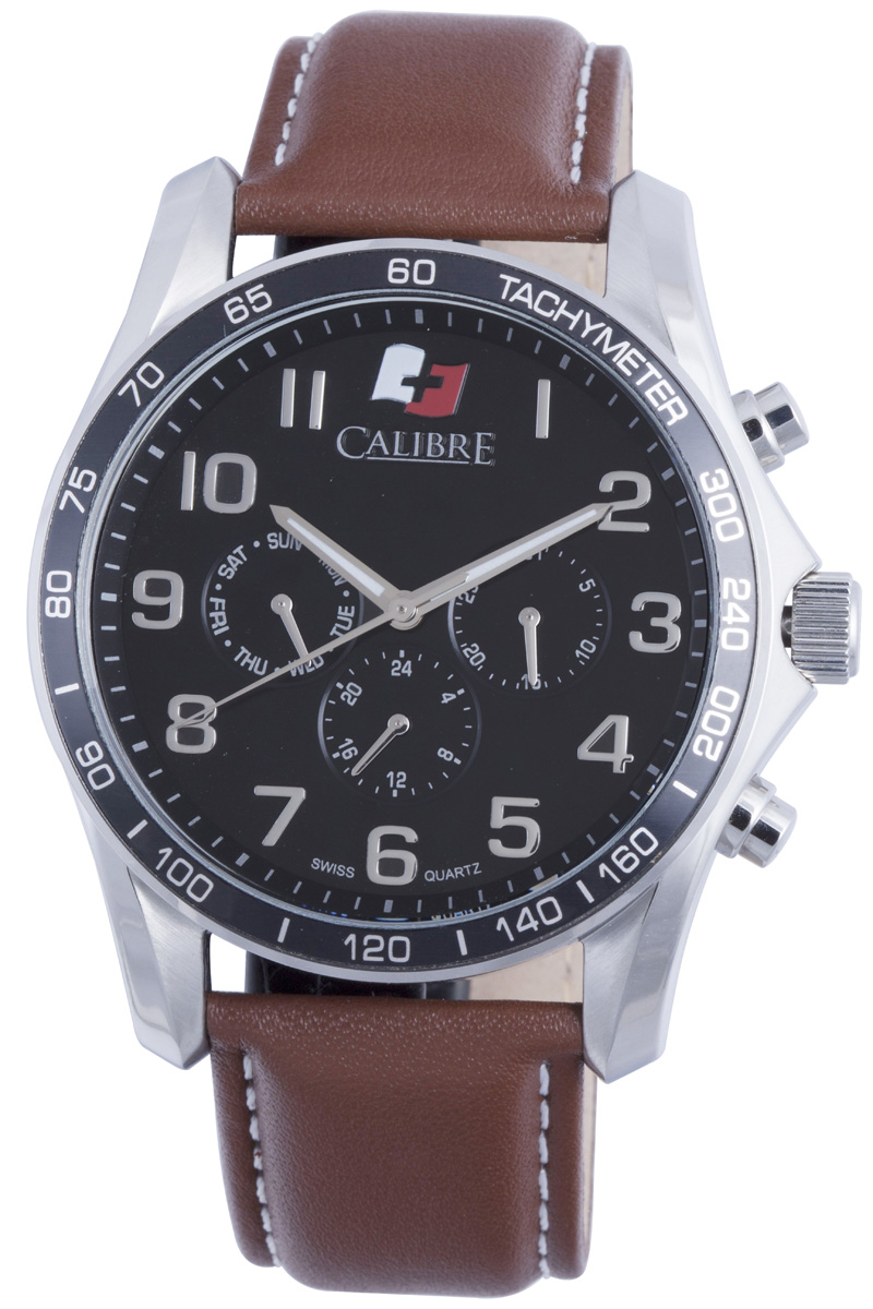 Calibre Buffalo Black Dial Brown Leather Mens Watch SC-4B1-04-007-1