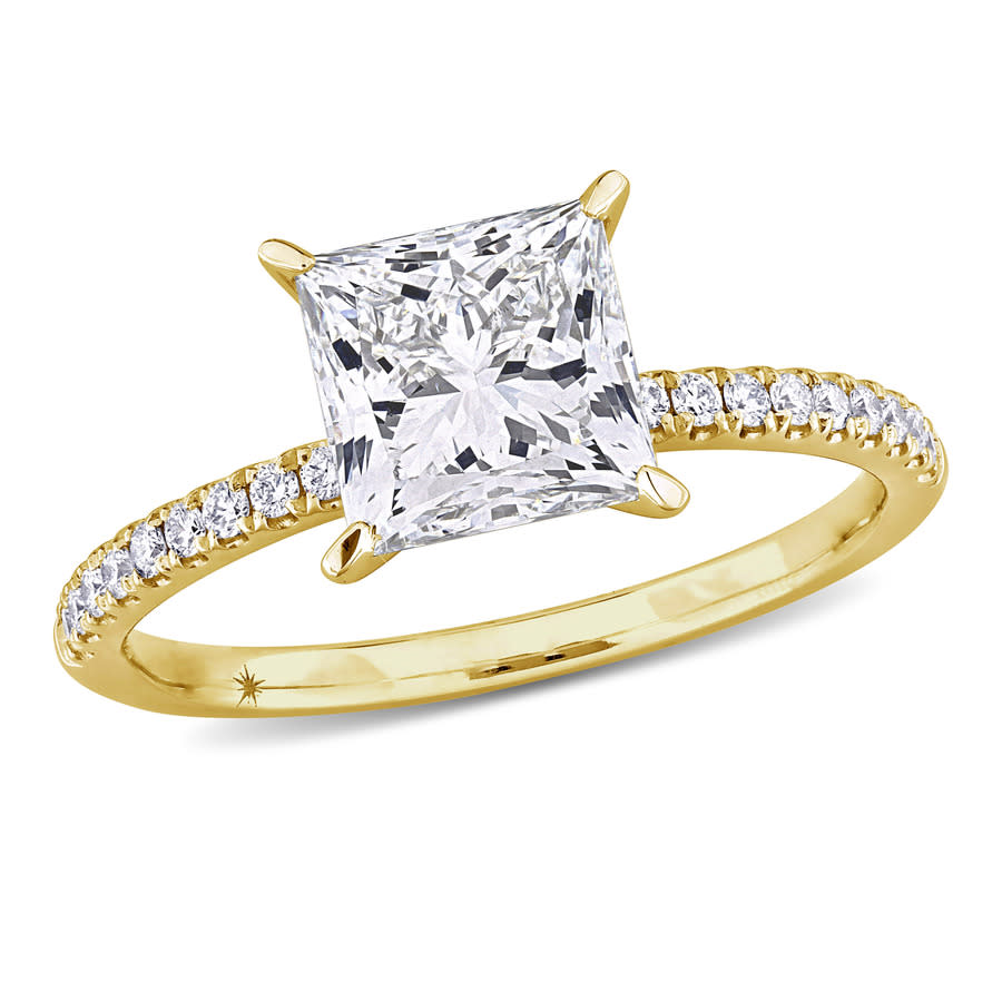 Created Forever 2 16ct TW Princess and Round-Cut Lab-Grown Diamond Solitaire Engagement Ring in 14k Yellow Gold 1425$