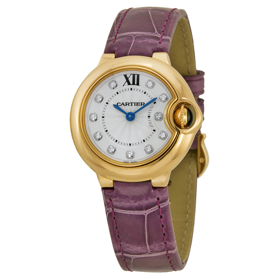 Preowned Cartier Ballon Bleu de Cartier Diamond Silver Dial Ladies Watch WE902050