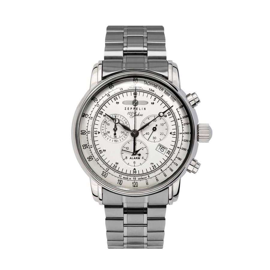 Zeppelin 100 Jahre Chronograph Silver-tone Dial Mens Watch 7680MB1