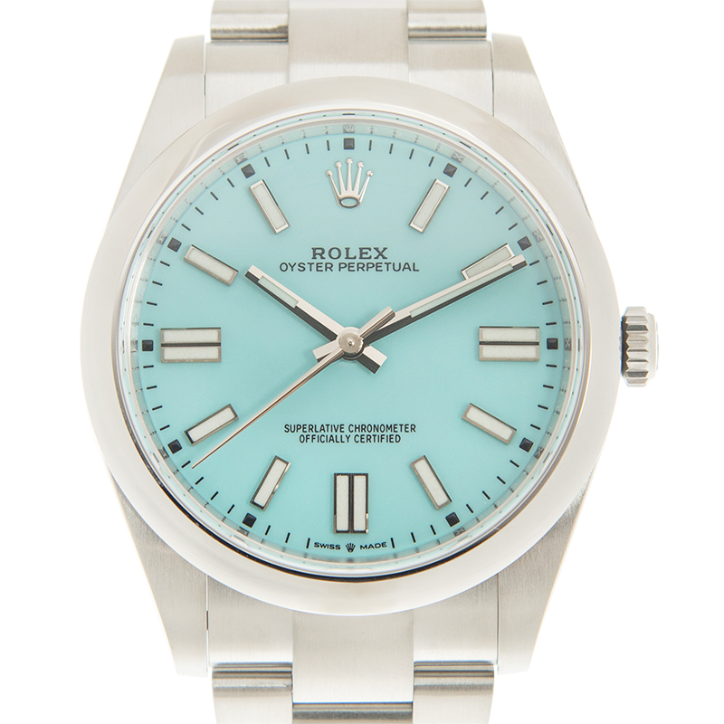 Rolex Oyster Perpetual 41 Automatic Turquoise Blue Dial Mens Watch 124300TQBLSO