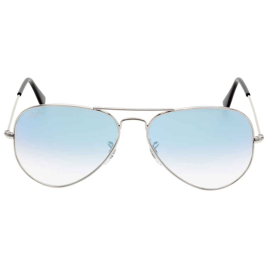 Ray-Ban Unisex Sunglass Aviator Gradient - Frame color: Silver, Lens color: Light Blue Gradient